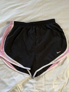 Nike Women’s Black Shorts with Pink and White Trim